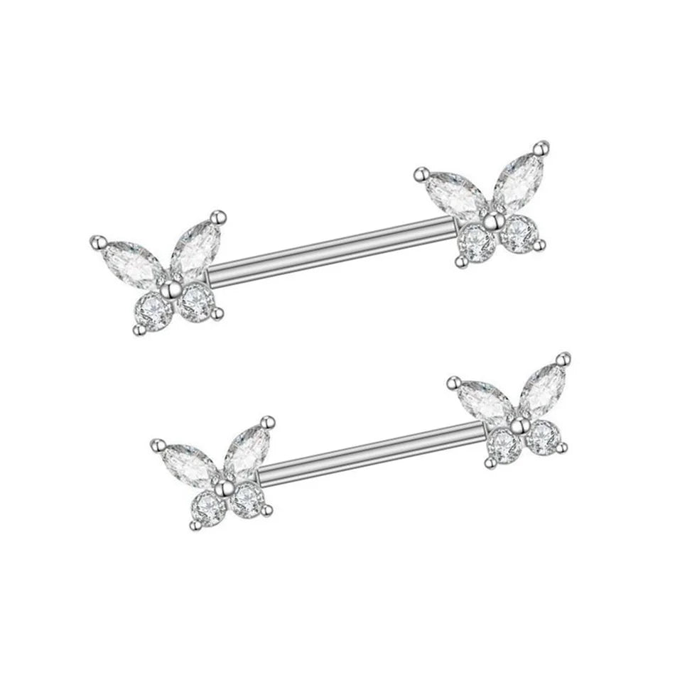 Schmetterling Brustwarzenpiercing • Titan • 2 Stk.
