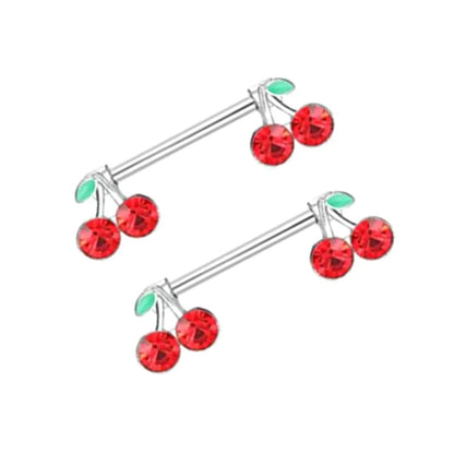 Kirschen-Brustwarzenpiercing • Titan • 2 Stk.