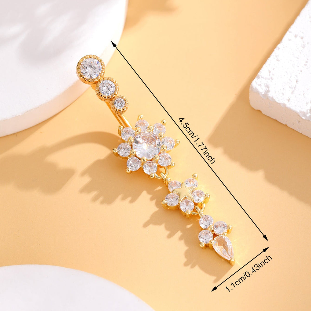 Blumen-Bauchnabelpiercing • Titan