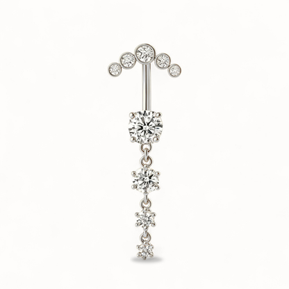 Elegantes Bauchnabelpiercing aus Titan mit Zirkonia