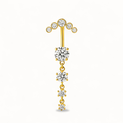 Elegantes Bauchnabelpiercing aus Titan mit Zirkonia