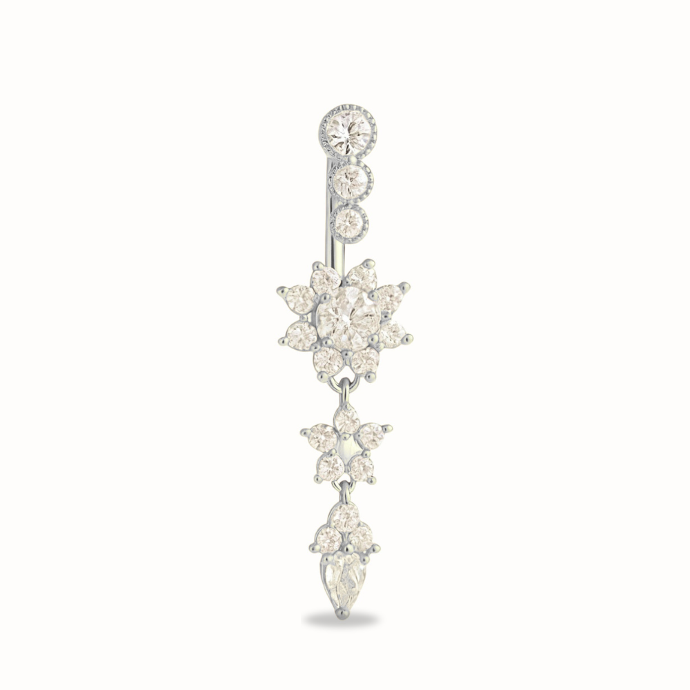 Blumen-Bauchnabelpiercing • Titan