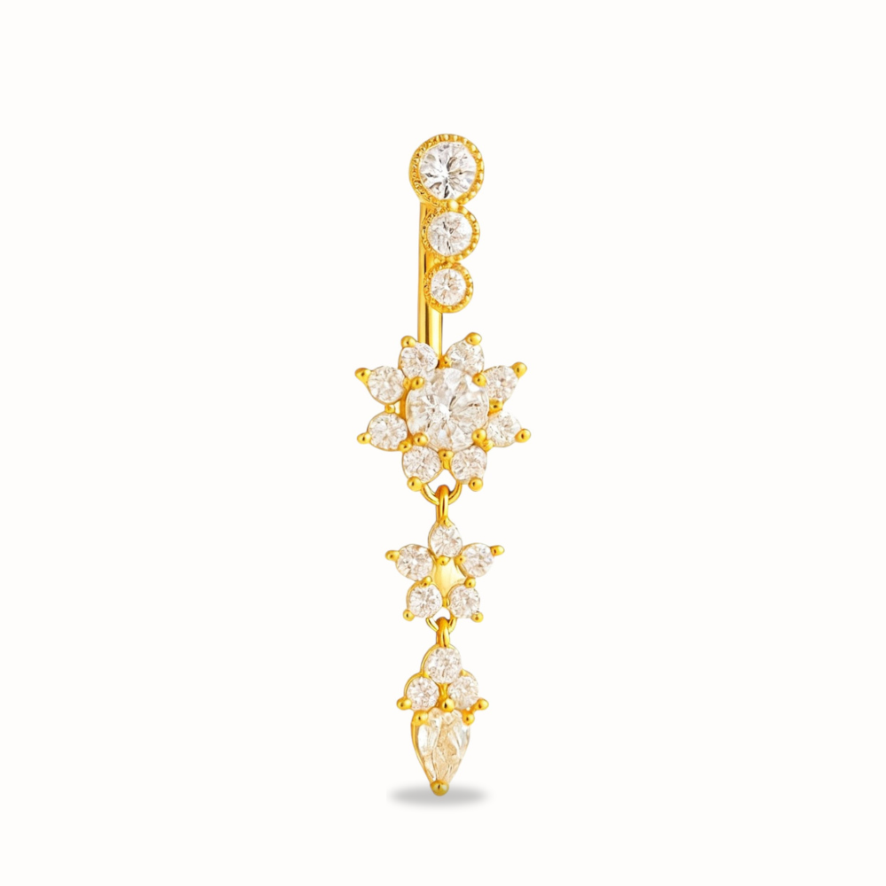 Blumen-Bauchnabelpiercing • Titan