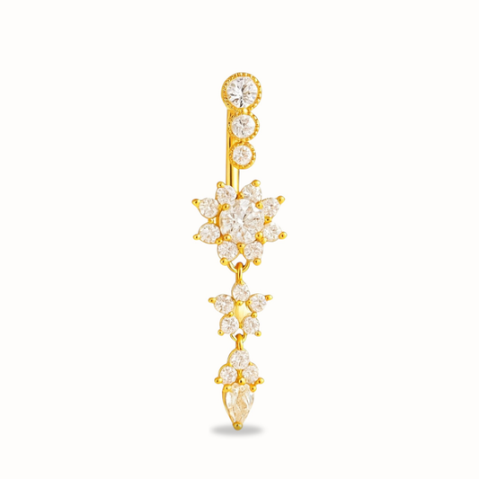 Blumen-Bauchnabelpiercing • Titan