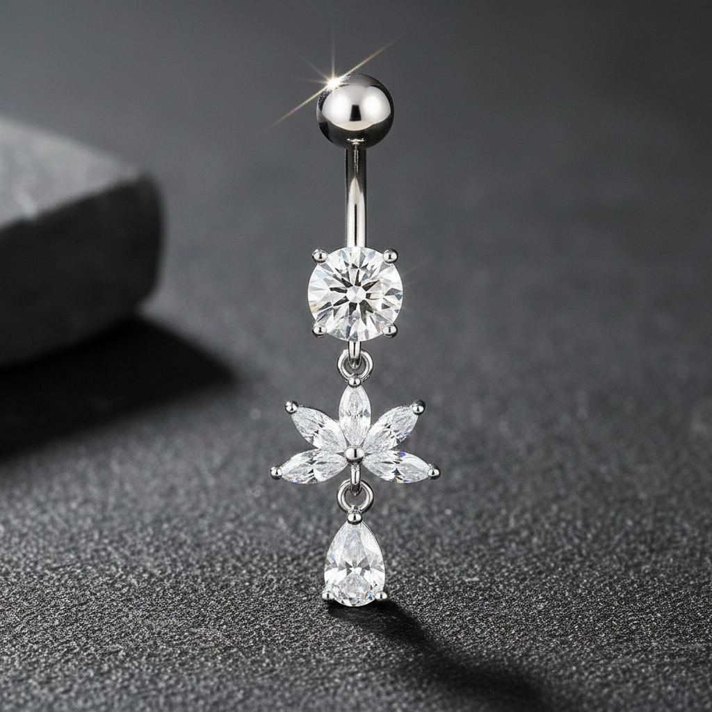Zirkonia Titan Bauchnabelpiercing