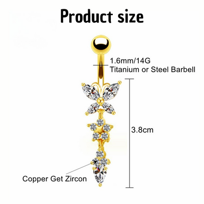 Schmetterlings-Bauchnabelpiercing • Titan • Anhänger