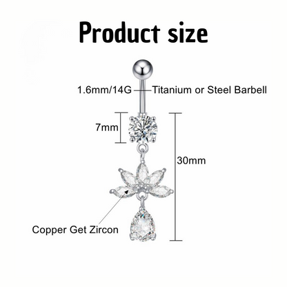 Zirkonia Titan Bauchnabelpiercing